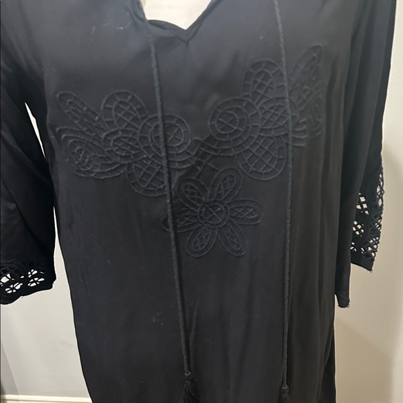 Chic Black Long Sleeve Dress (Beach Dress) - Picture 2 of 4